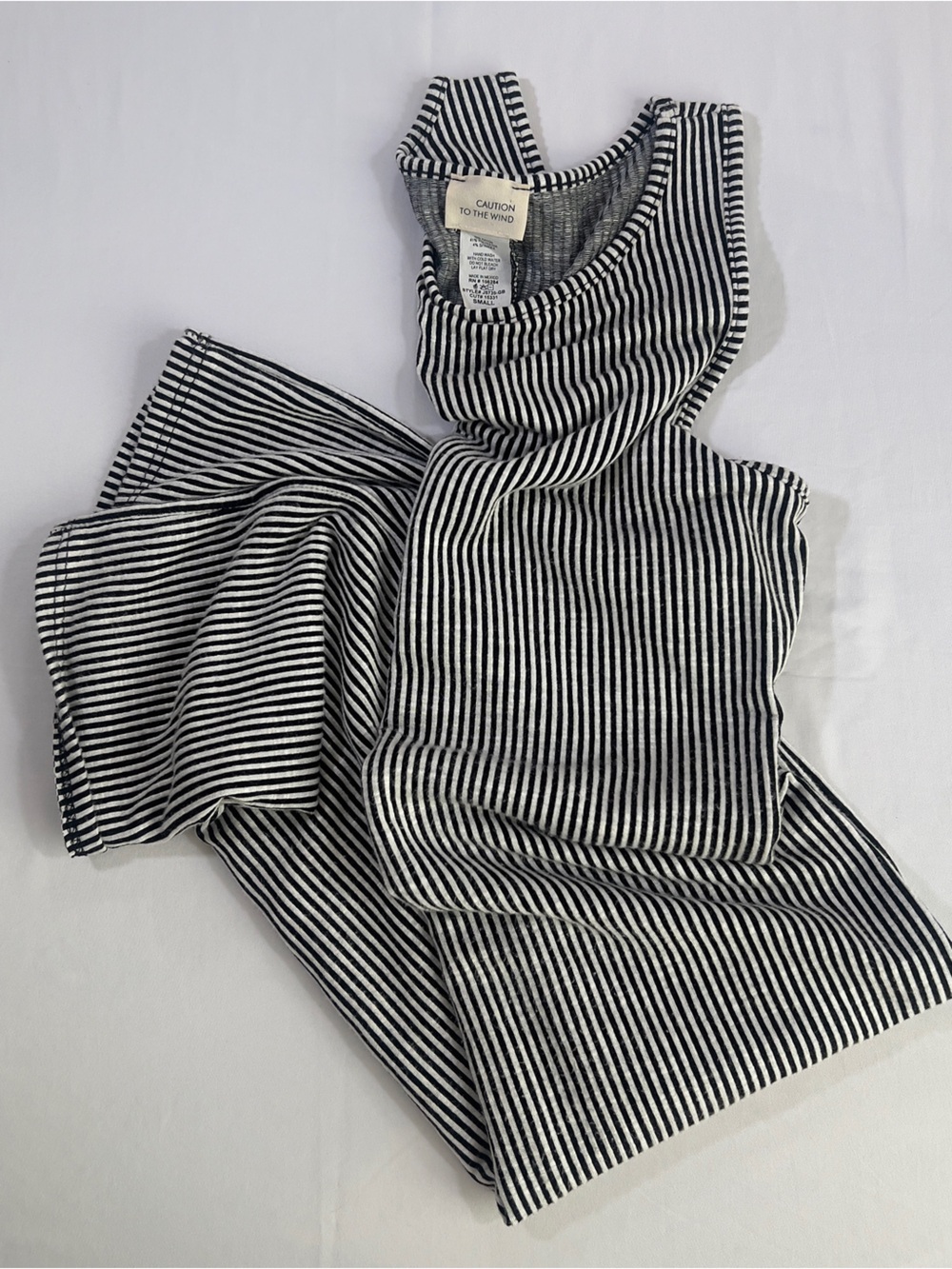 Caution To The Wind Black & White Striped Maxi Tank Dress - Picture 3 of 5